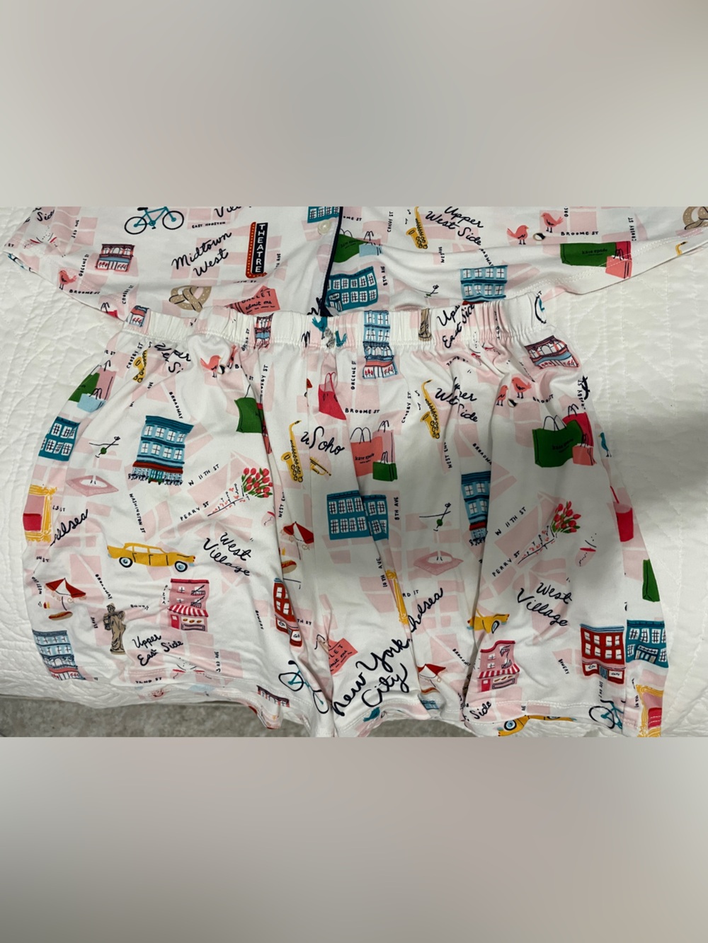 kate spade Pink New York City Print Short Pajama Set - Picture 2 of 12
